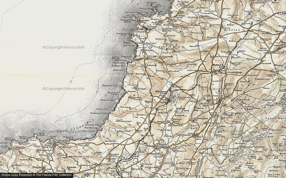Old Map of Treligga, 1900 in 1900