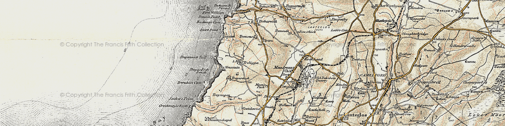 Old map of Treligga in 1900
