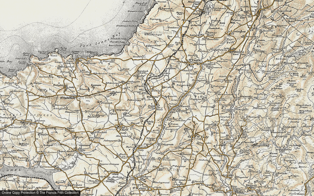 Old Map of Historic Map covering Bokelly in 1900