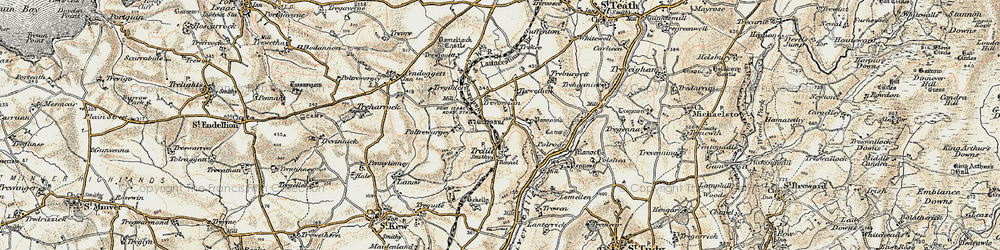 Old map of Trelill in 1900