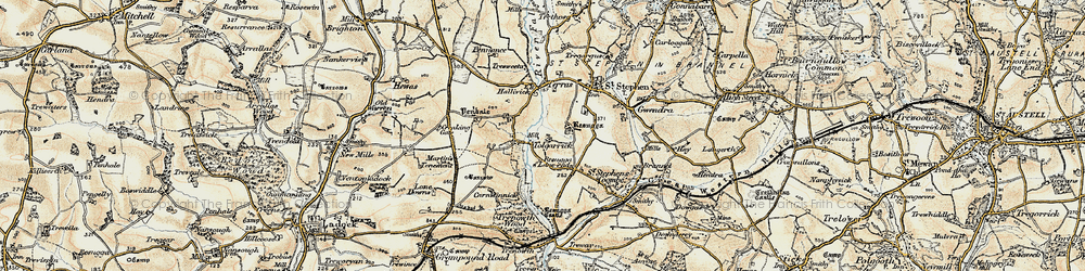 Old map of Trelion in 1900