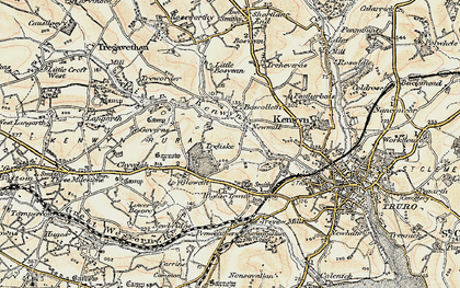 Old map of Treliske in 1900