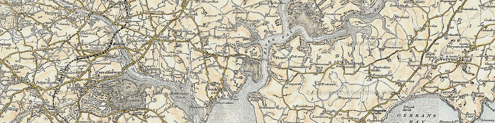 Old map of Tolverne in 1900