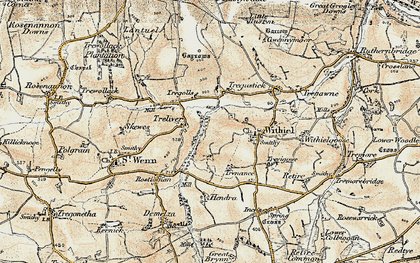 Old map of Treliver in 1900
