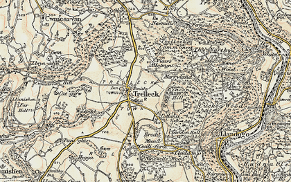Old map of Trelleck Common in 1899-1900