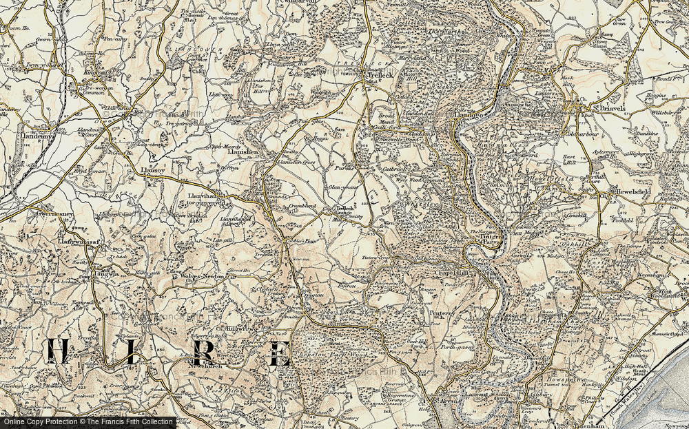Old Map of Trelleck Grange, 1899-1900 in 1899-1900