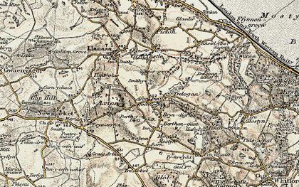 Old map of Trelogan in 1902-1903