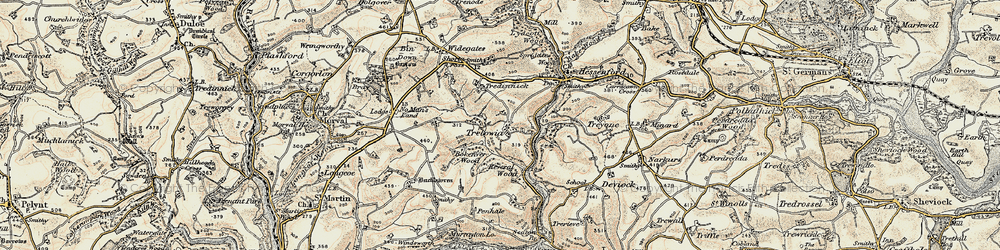 Old map of Trelowia in 1900