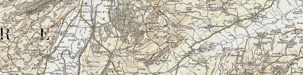 Old map of Trelystan in 1902-1903