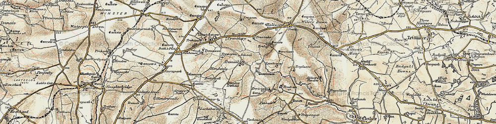 Old map of Trevivian in 1900