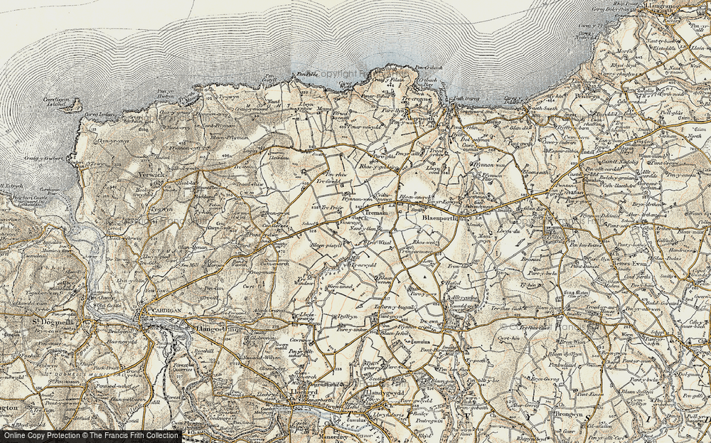 Old Map of Tremain, 1901 in 1901