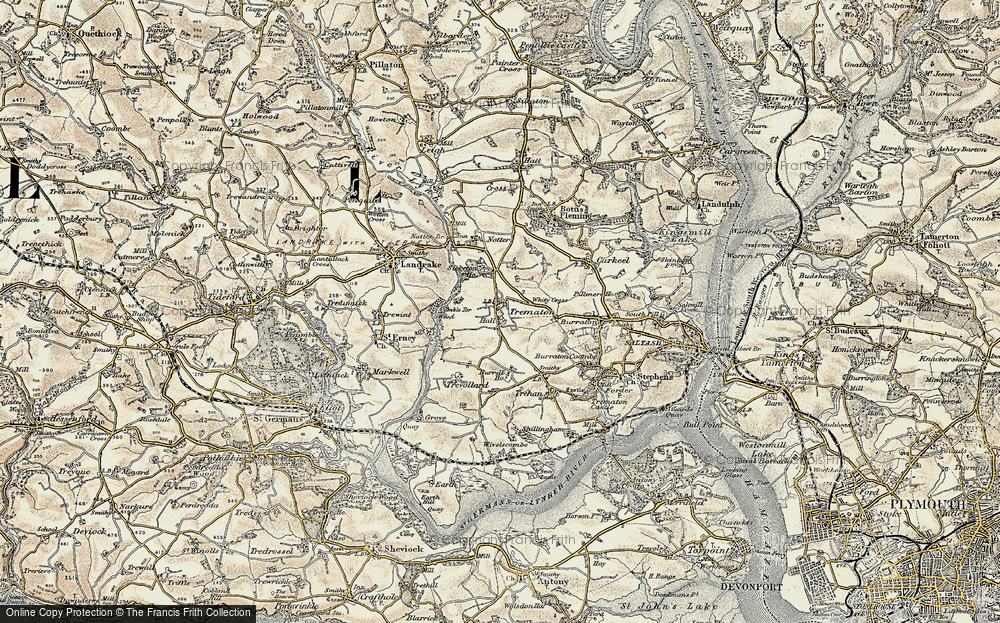 Old Map of Trematon, 1899-1900 in 1899-1900