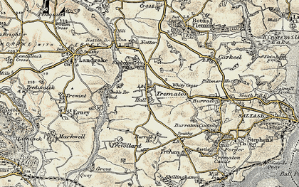 Old map of Whity Cross in 1899-1900