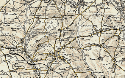 Old map of Trembraze in 1900