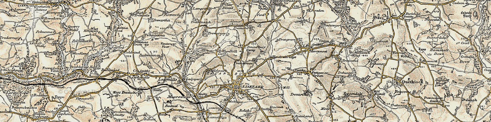 Old map of Trembraze in 1900
