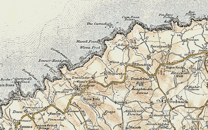 Old map of Tremedda in 1900