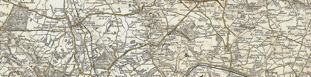 Old map of Aelwyd-uchaf in 1902-1903