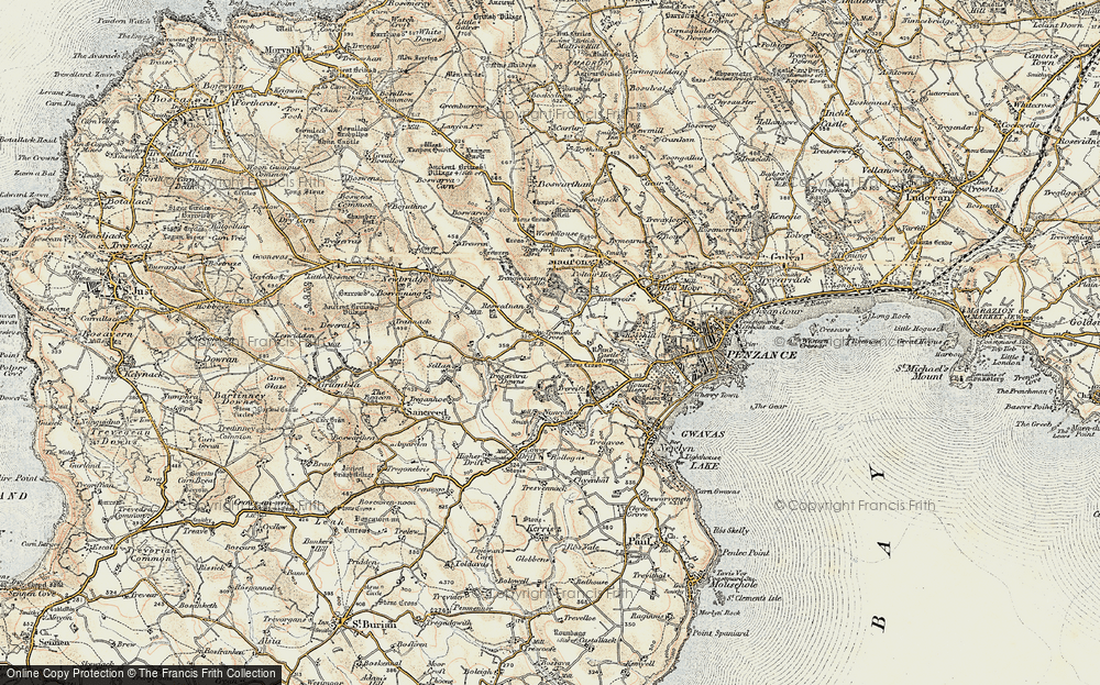 Old Map of Tremethick Cross, 1900 in 1900