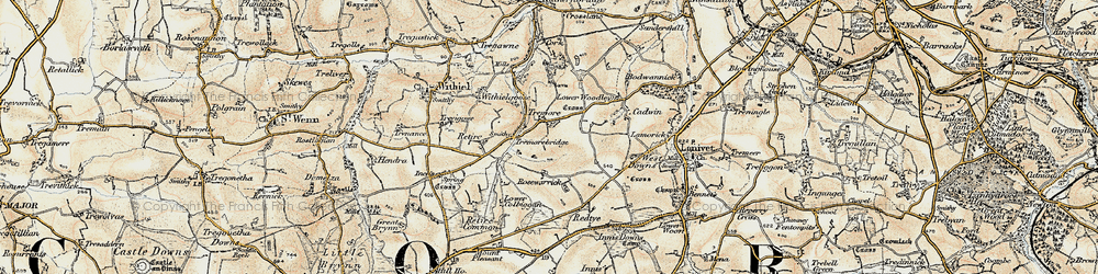 Old map of Tremore in 1900