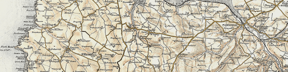 Old map of Trenance in 1900