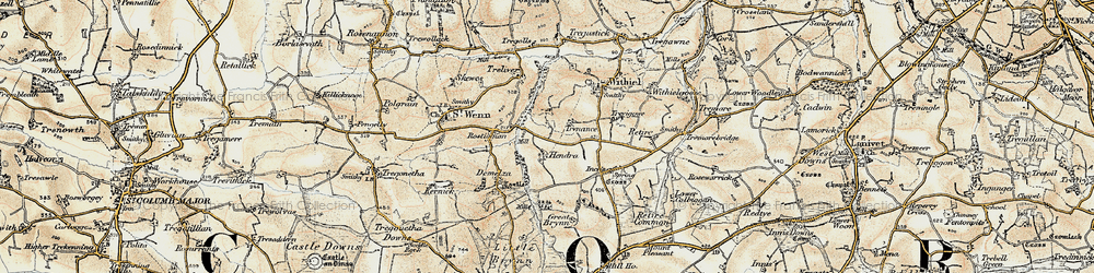 Old map of Trenance in 1900