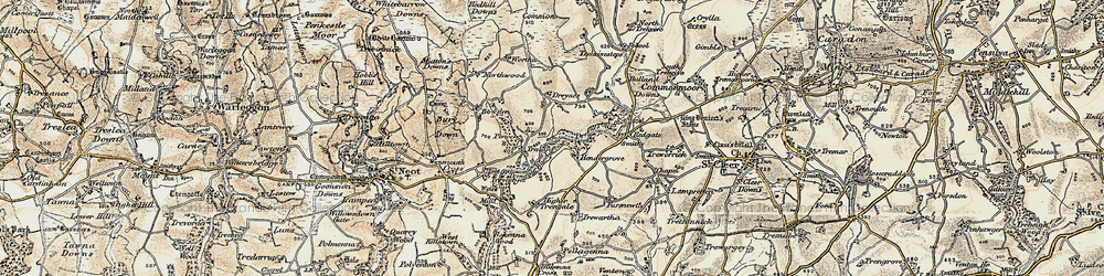 Old map of Whitebarrow Downs in 1900