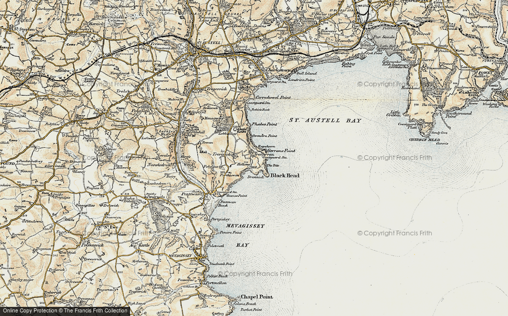 Old Map of Trenarren, 1900 in 1900