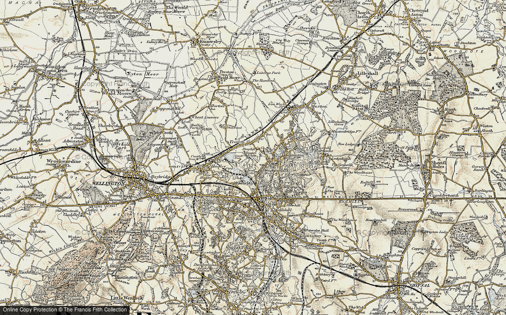 Old Map of Trench, 1902 in 1902