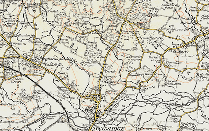Old map of Trench Wood in 1897-1898