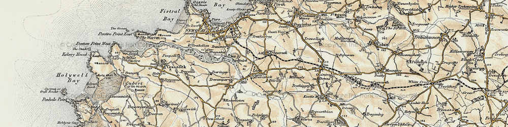 Old map of Trencreek in 1900