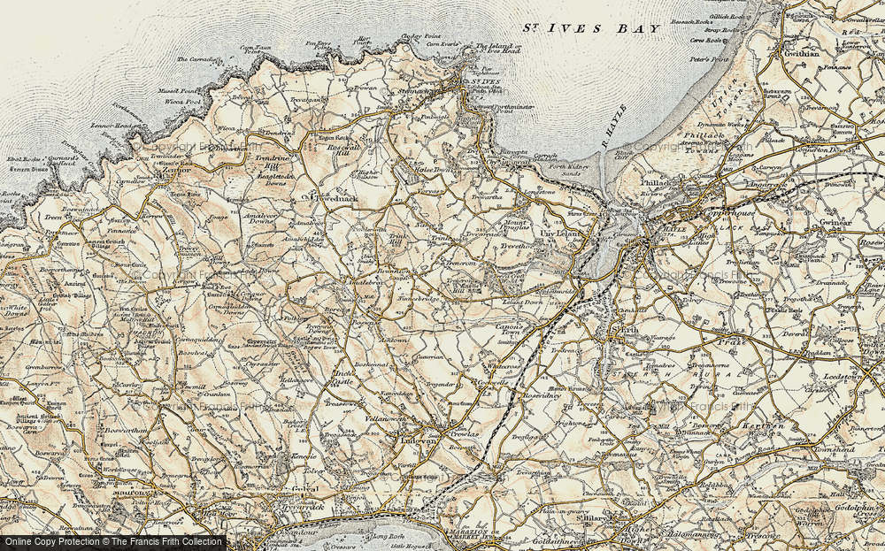 Old Map of Trencrom, 1900 in 1900