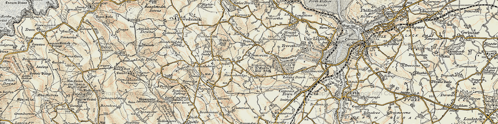 Old map of Trencrom in 1900