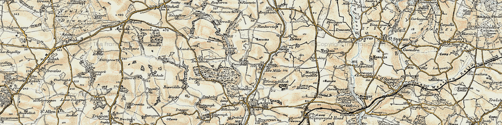 Old map of Trendeal in 1900