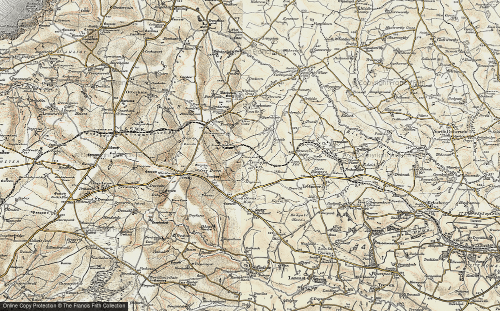Old Map of Treneglos, 1900 in 1900
