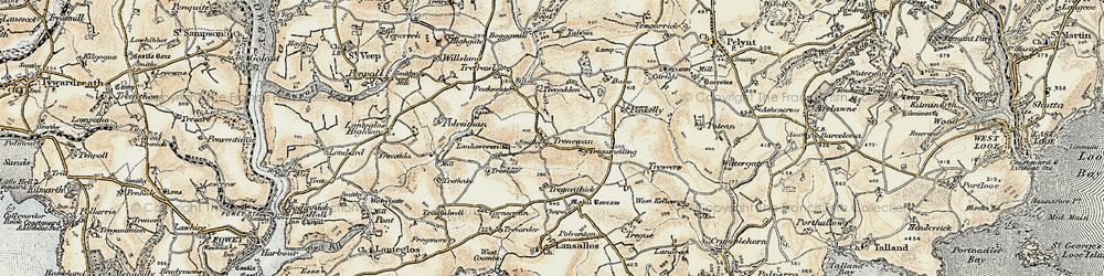 Old map of Trenedden in 1900