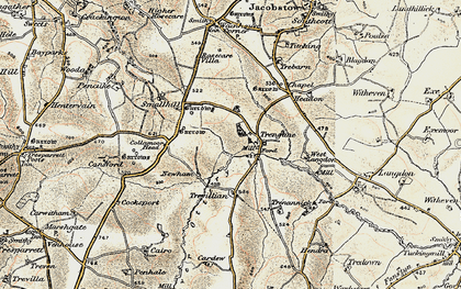 Old map of Trengune in 1900
