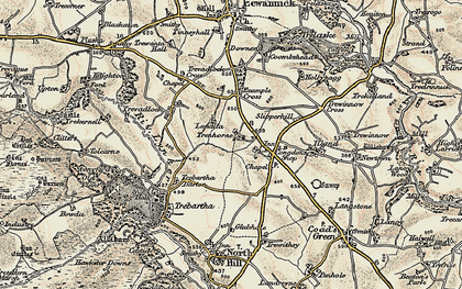 Old map of Trenhorne in 1900