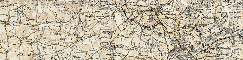 Old map of Treningle in 1900