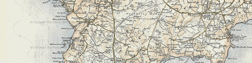Old map of Leech Pool in 1900