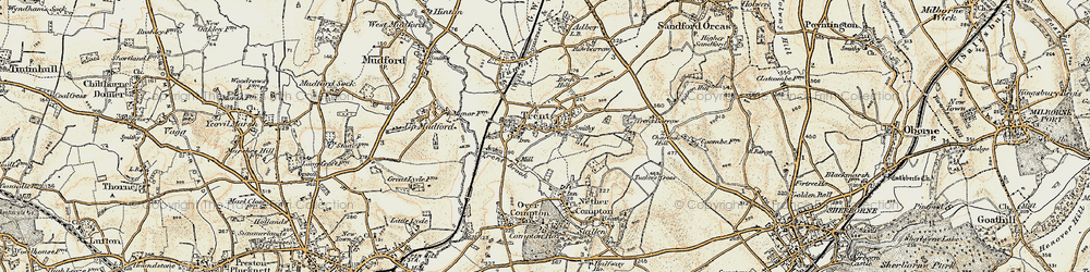 Old map of Trent in 1899