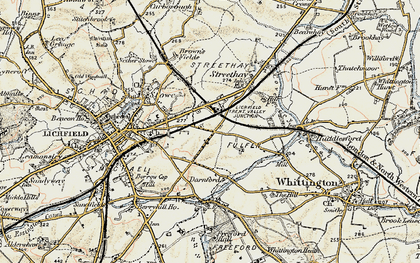 Old map of Trent Valley in 1902