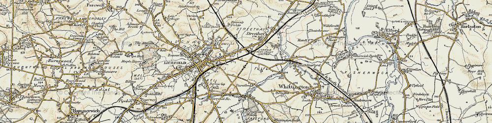 Old map of Trent Valley in 1902