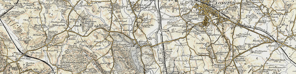 Old map of Trentham in 1902