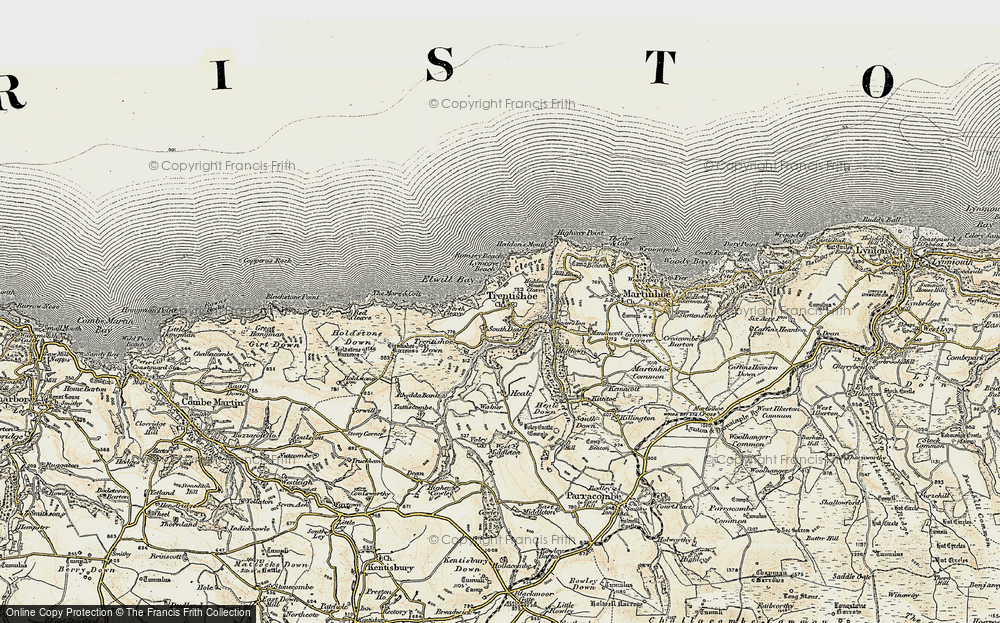 Old Map of Trentishoe, 1900 in 1900
