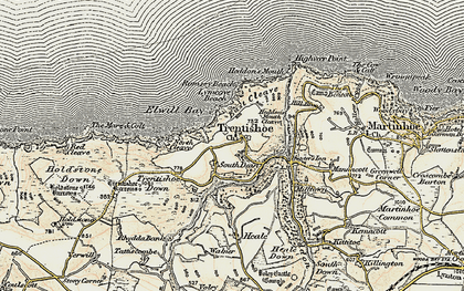 Old map of Trentishoe in 1900