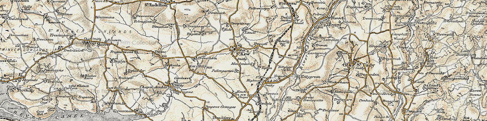Old map of Trequite in 1900