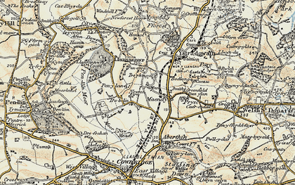 Old map of Trerhyngyll in 1899-1900