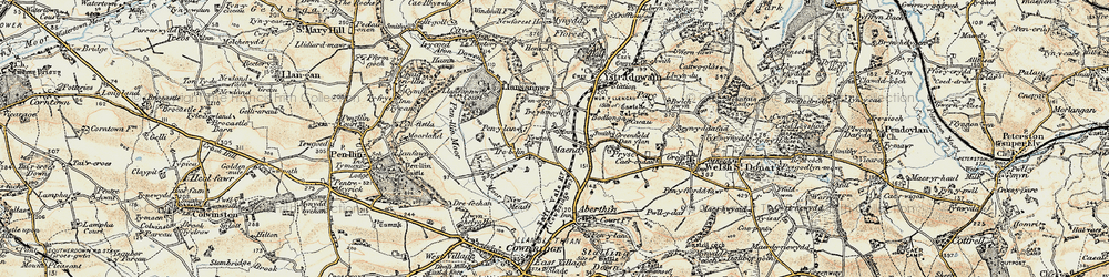 Old map of Trerhyngyll in 1899-1900