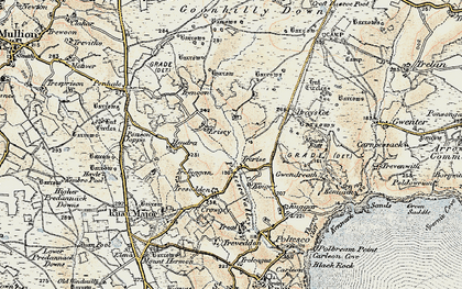 Old map of Trerise in 1900