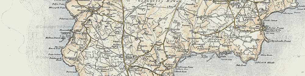 Old map of Trerise in 1900